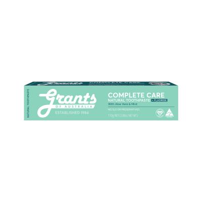 Grants Of Australia Natural Toothpaste Complete Care + Fluoride with Aloe Vera & Mint 110g